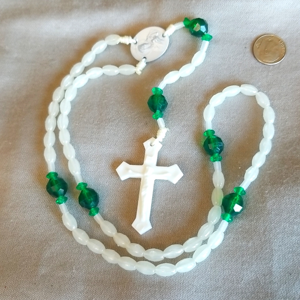 Religious Emerald Green beads Rosary